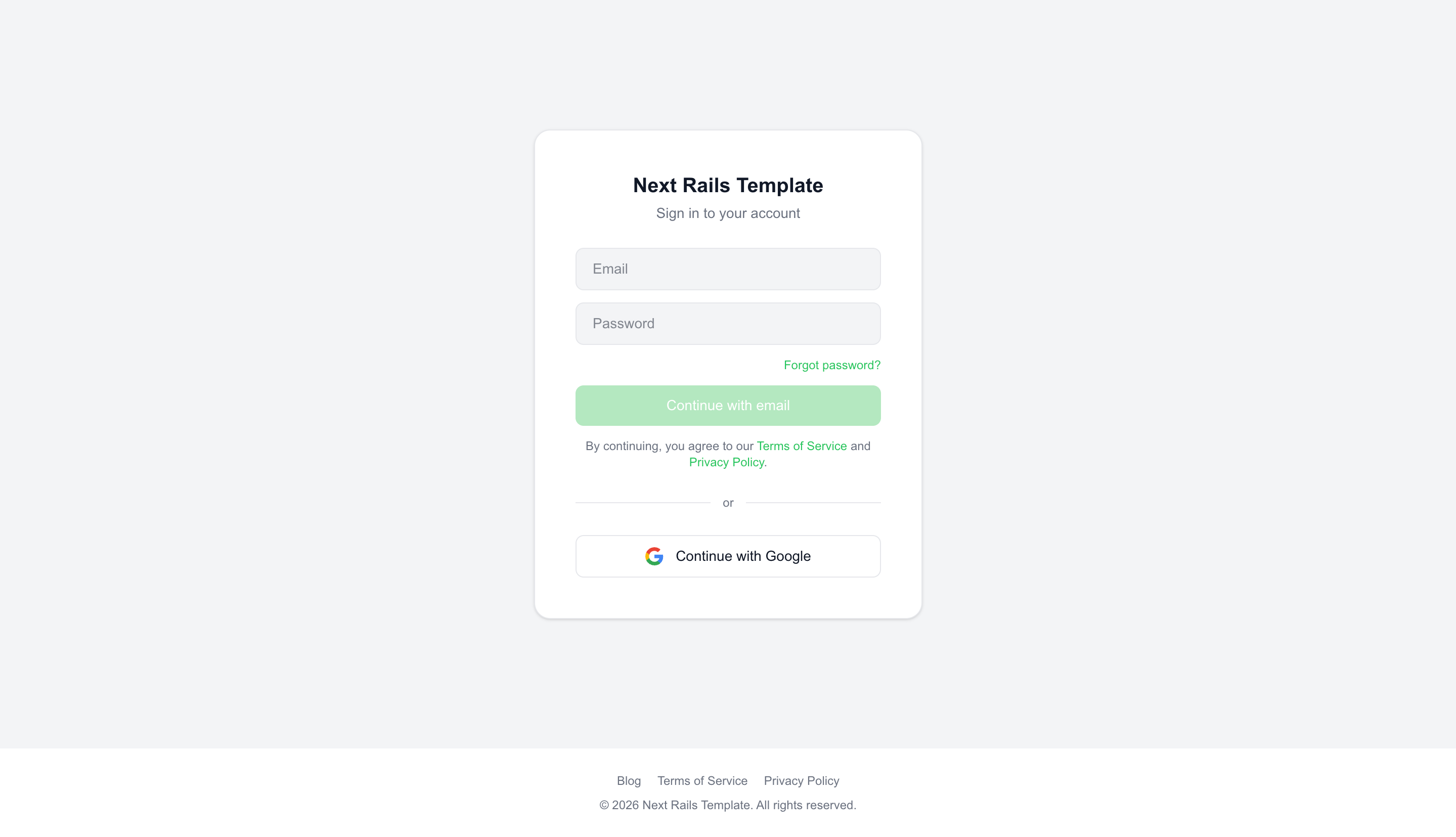 Rails demo — email/password and Google login